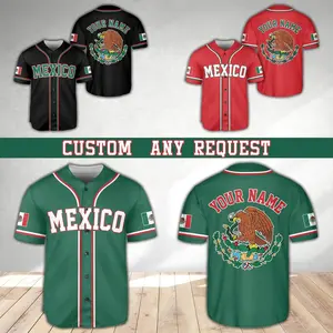 Personalized Mexico Baseball Jersey, Custom Name Mexico Flag Jersey, Eagle Jersey For Men Women Youth Kid, Mexico Family Matching Shirt
