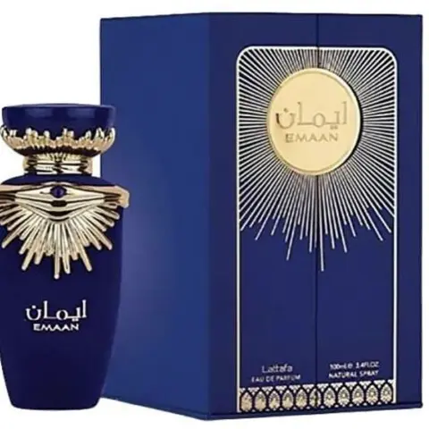 Lattafa Eman Eau de Parfum Spray for Unisex, 3.4 Ounce