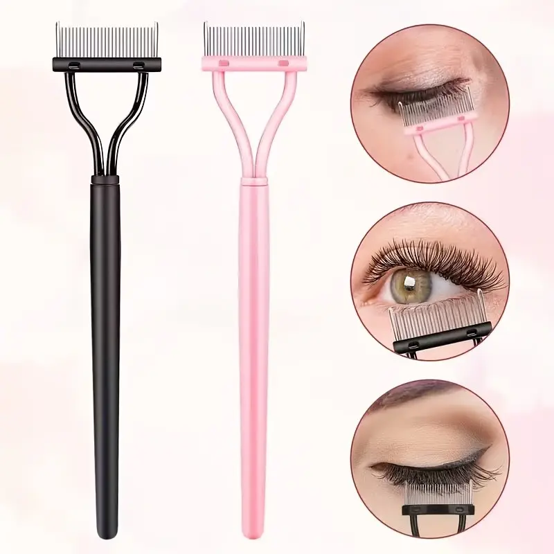2-Piece Eyelash Separator Tool Set, Eyelash Brush and Comb, Styling Comb for Lashes, Eyelash Care, Ideal for Separating and Grooming Eyelashes, Makeup Accessories, Cosmetic Tools, Diy Lash Tools