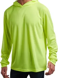 Hi-Vis Hooded Long-Sleeve Safety Shirt  safety hoodie Breathable Fabric Protective Clothing Menswear mc j Workwear long sleeve