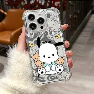 Luxury New Fashion Pochacco Cute Phone Case Suitable for iPhone 17 16e 16 15 14 13 12 11 Mini Pro Max Air X XR XSMAX 8 7 Plus Anti Fall Protection Shockproof Transparent Soft Back Cover