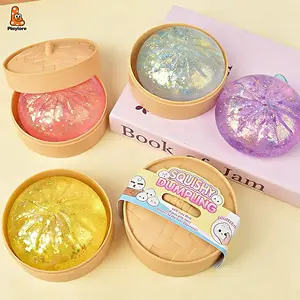 Big Dumpling Squishy Soft TPR Stress Relief Fidget Toy with Steamer for Kids Cute Emoji Squeeze Toy Perfect Gift for Valentine’s Day & Easter Safe Durable Material