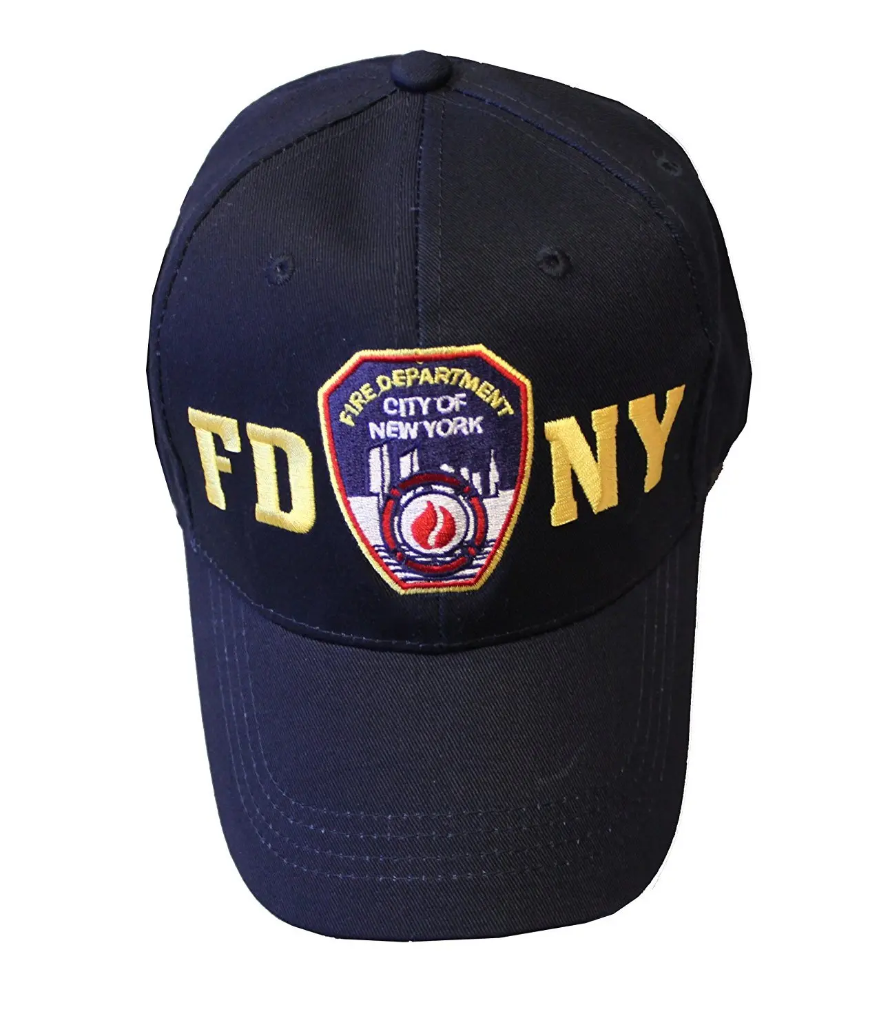 FDNY Officially Licensed Baseball Hat Men's Navy & Gold Cap with FDNY Patch and Hangtags Perfect Gift for Fire Dept Enthusiasts