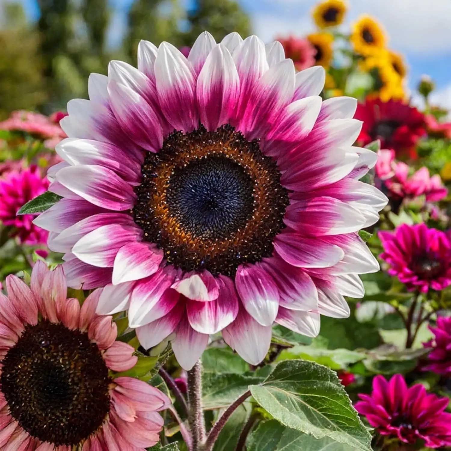 50pcs  Pink Sunflower Seeds - Non-GMO Heirloom Variety for Your Unique Garden