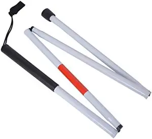 Folding Blind Cane Reflective Red Folding Walking Stick for Vision Impaired and Blind People