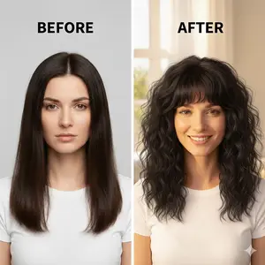 Instant Volume Corn Wave Hairpiece - Seamless Crown Topper for Thinning Hair & Gray Coverage Natural Fluffy High Cranial Top Extension