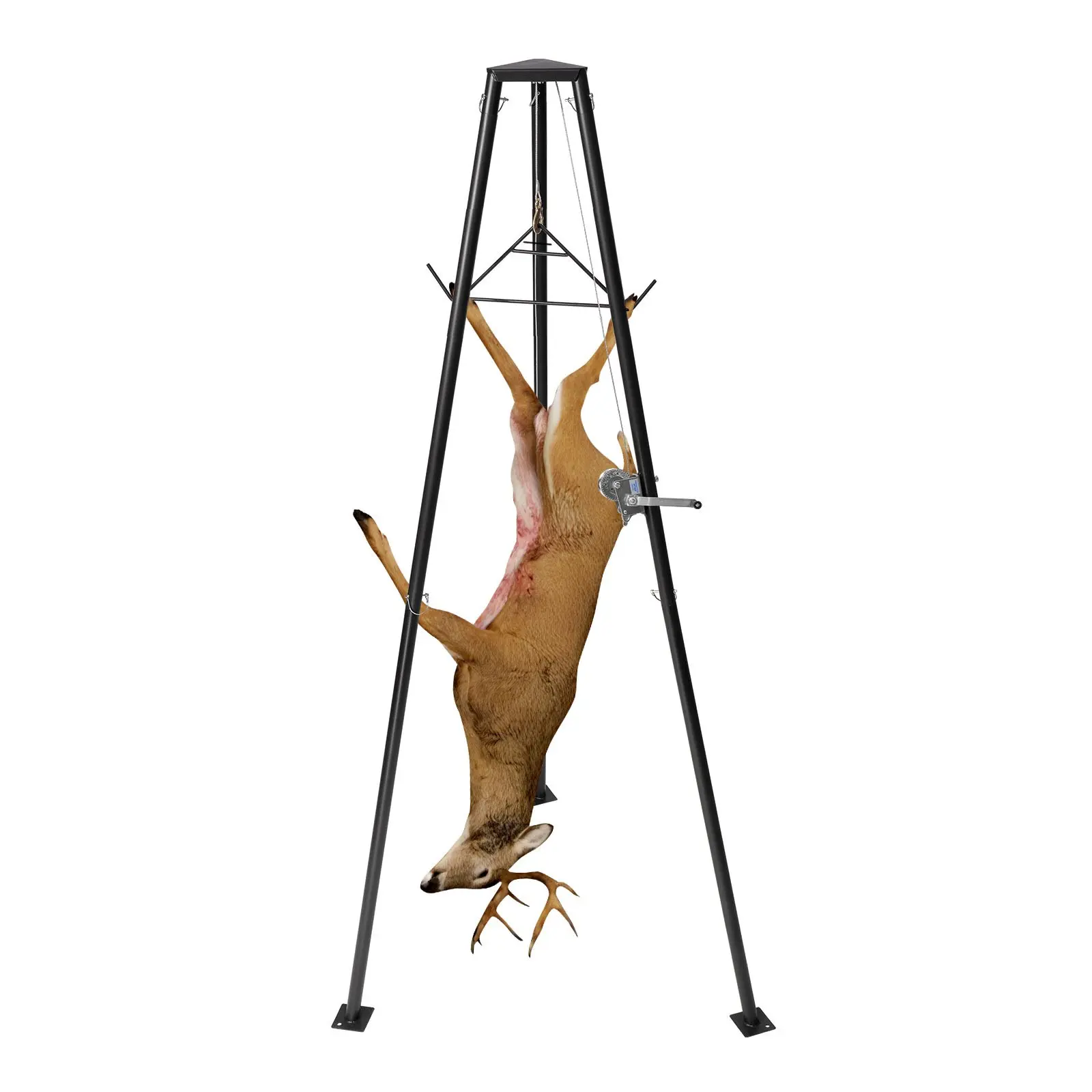 【Summerfinds】VEVOR Tripod Deer Hoist, 500lb Rust-Proof Q235 Steel Hunting Game Lifting Hoist, Manual Winch with Gambrel, Hunting Accessory for Cleaning, Skinning