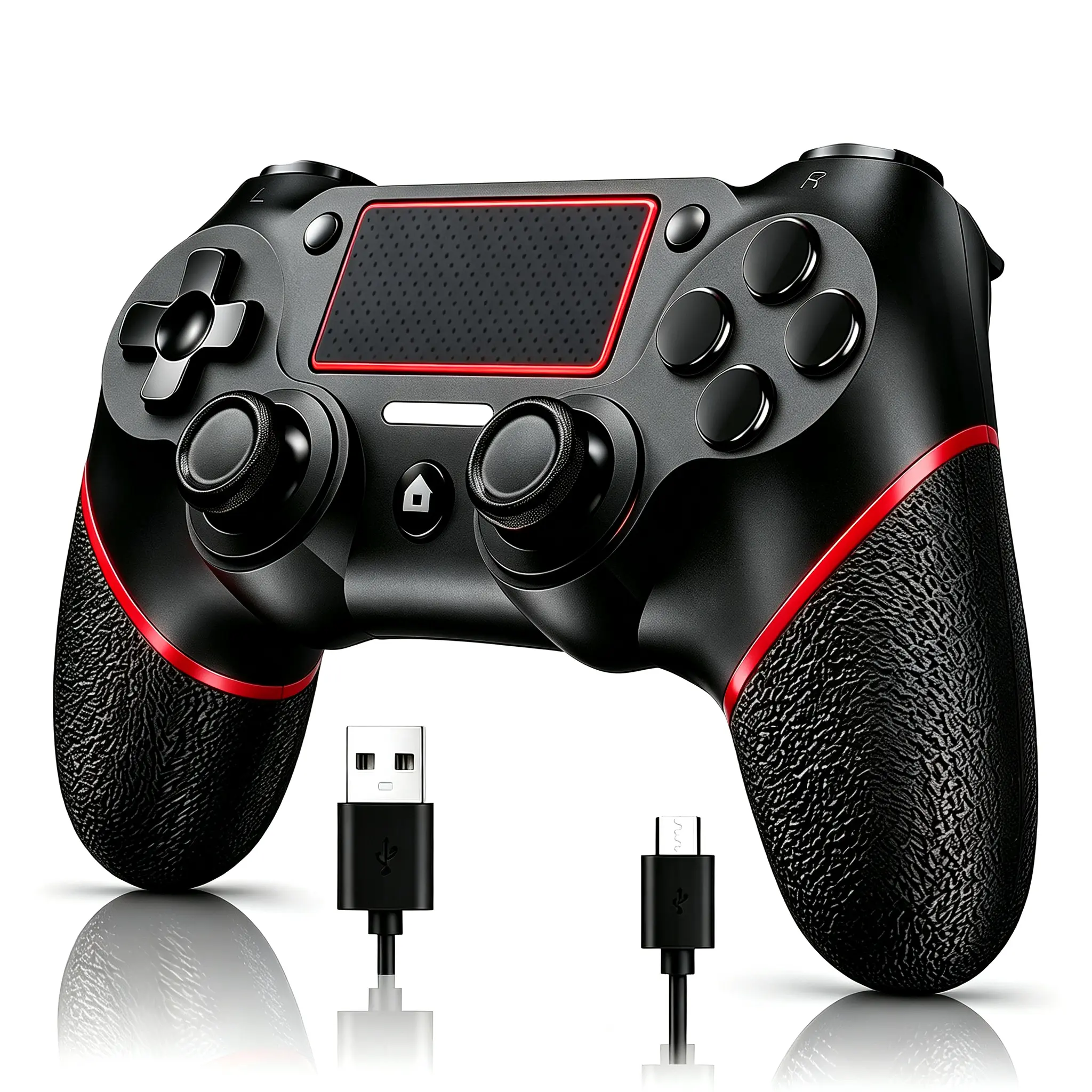 Wireless Gaming Controller for PS4, PS4 Slim/Pro, PC, iOS/Android | ABS Plastic Cross Platform Gamepad with Touch Panel, 3.5mm Headphone Jack, Bluetooth, 6-Axis Motion Sensing, Dual Vibration Feedback (Gaming Stuff)