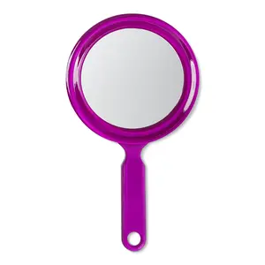 Salon Care Round Travel Makeup Mirror - Double-Sided Handheld Mirror with Magnification for On-the-Go Use