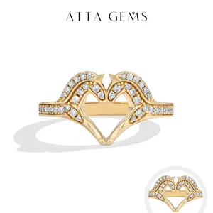 ATTAGEMS Classic Lab-Created Moissanite Ring for Women Men Unisex 18K Gold Plated 925 Silver Sparkling Daily Anniversary Party Gift Fine Jewelry R336, Elegant Everyday Ring summerwins,summerwins