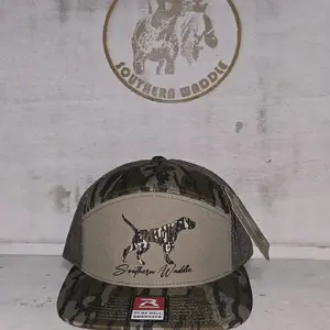 Southern Waddle Bottomland Pointer Hat with Camouflage Pattern and Dog Design