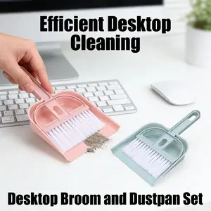 Mini Desk Cleaning Brush & Dustpan Set, Handheld Keyboard Cleaner for Table, Office & Home Desktop Cleaning Tools