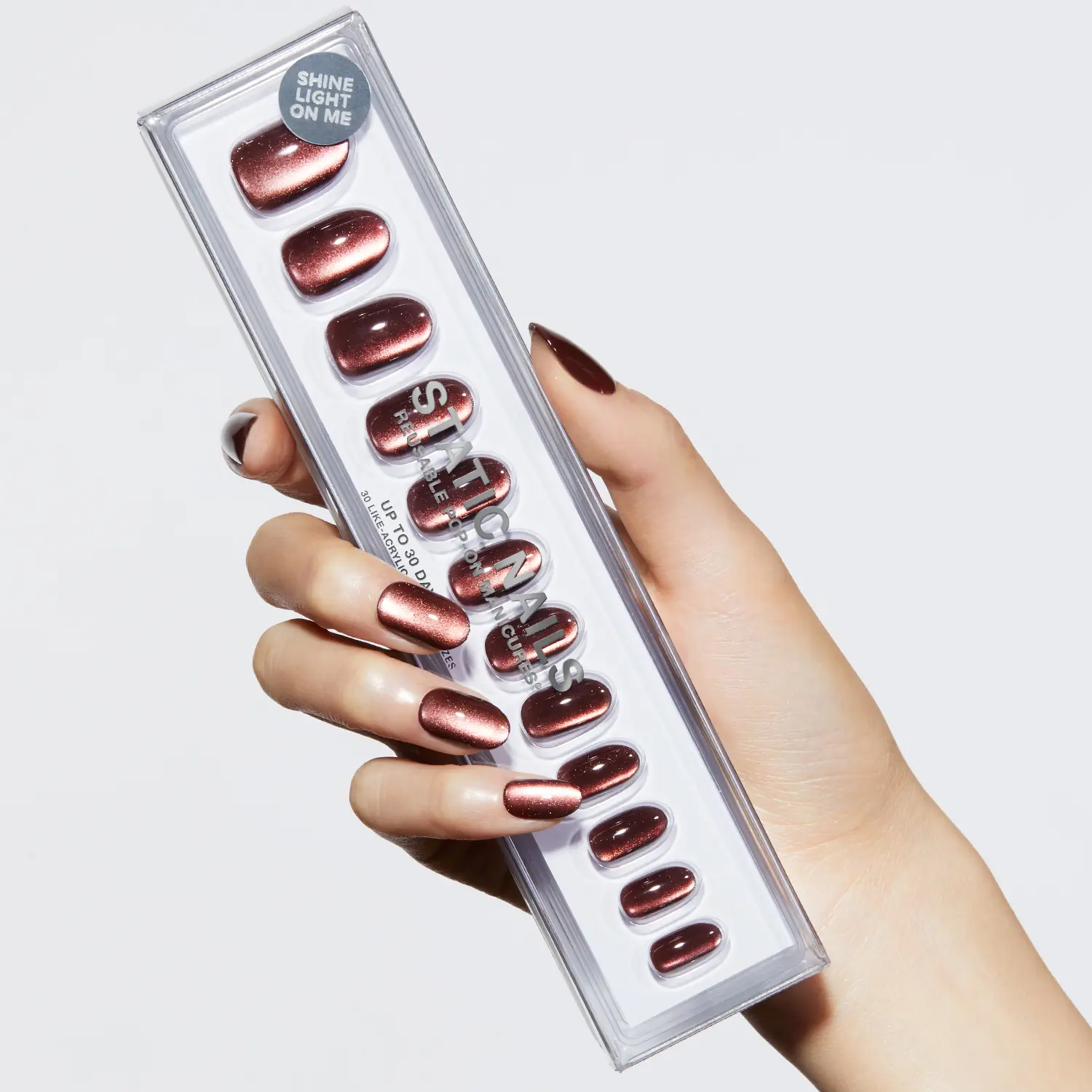 Static Nails Like-Acrylic Reusable Pop-On Manicures - Influenced Round - The Better, Long-Lasting Alternative to Gels, Dips, Acrylics & Press-On Nails