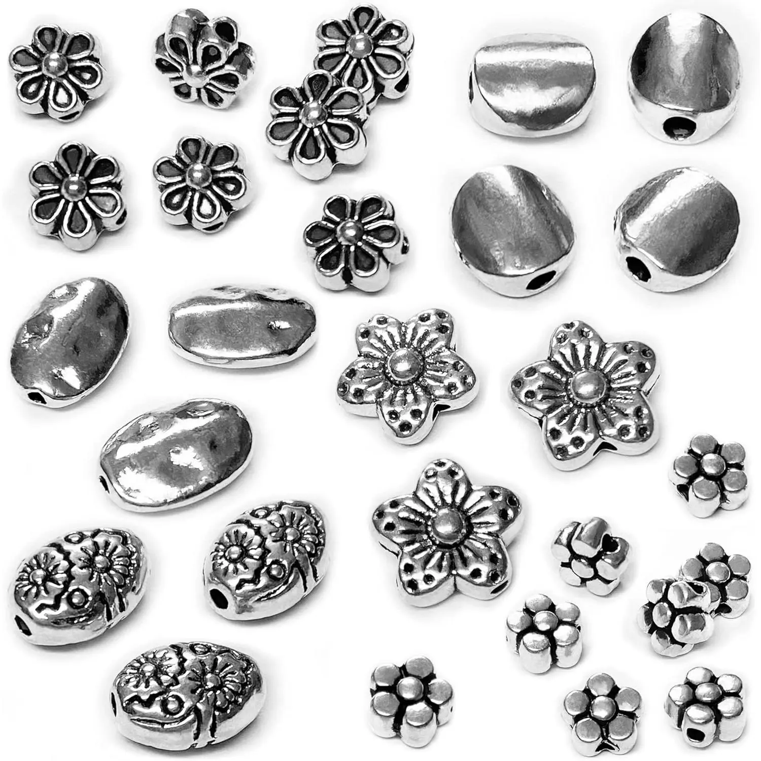 Tibetan Spacer Beads - 240-Count Set for Adults, Flat Small Seed Beads for DIY Jewelry Making, Necklace Making Supplies, Beading Making Projects