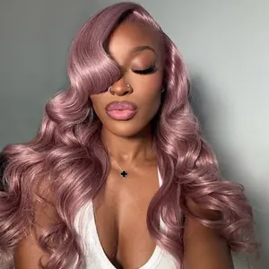 [5x6 Lace] Megalook Hair 5x6 Lace Closure Wig Lavender Purple Glueless Wigs Body Wave 100% Human Hair Lace Front Wig Elegant Ombre Design 320℉ Heat Resistant