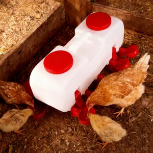 Semi-Automatic/Automatic Chicken Waterer with 10 Cups, Easy Disassembly & Cleaning, 2.5-Gallon Capacity for Chickens, Ducks, Geese