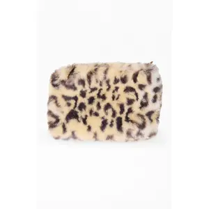 John Galt Women's Leopard Faux Fur Coin Purse