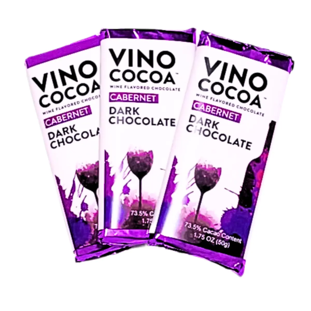 Vino Cocoa Cabernet Flavored Dark Chocolate Bars - 3 Pack - Enjoy Luxury Upscale Chocolates by Vino Cocoa - Made With Organic Ingredients - Vegan & Keto Friendly - Makes For Great Gifts - Get Yours Today!