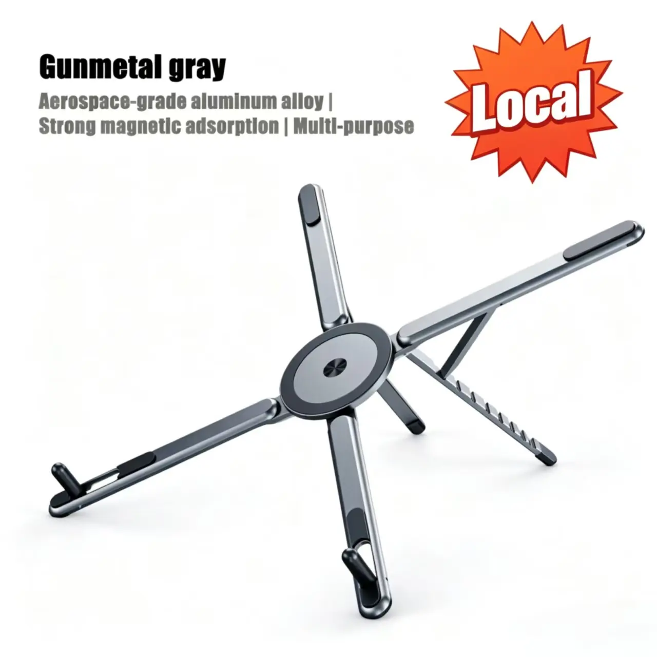 New 3in1 Aluminum alloy Magnetic Phone Holder Multi 8 Levels Highly Adjustable  Convenient Support Magnetic Cell Line Hand Machine Support Self-Pulsing Rod Flat Plate Support Electric  Suitable For Commercial Use Public Home Entertainment Travel