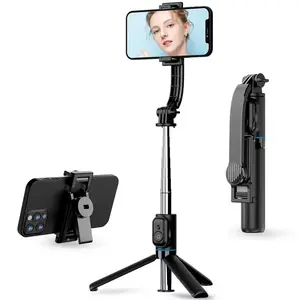 Selfie Stick Tripod , All in One Extendable Selfie Stick with Detachable Wireless Remote, Flexible Phone Tripod Stand Compatible with iPhone/Galaxy, Compact Size & Lightweight
