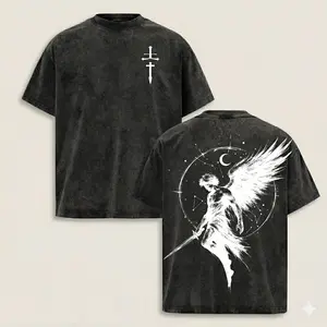 24H FLASH SALE Alert Fallen Angel Sword T-Shirt covenant penny tees purple rain tshirt funny men world flamingo merch big deborah butchers oversized 67