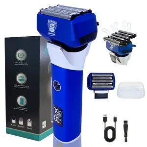 Men's High-End Care Tool, Electric Shaver with 5 Blade Technology, Integrated Steel Head Design, USB Rechargeable Digital Display, Travel Shaver, Rechargeable Rotary Shavers