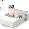 SummerVibes Pet X-Large Open Top Automatic Self-Cleaning Litter Box SC03 - 3 Types of Motors, Deep Dual-Rake Less Residue, Anti-Pinch, Odor Control, Easy Maintenance, App Control, Clumping Litter Compatible (White), 12 Months Durability, Work Convenience