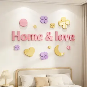 1COUNT Acrylic 3D Wall Sticker, Soft Colors, No Drilling, Ideal for Renters, Low-Cost Home Decor, Style Healing Background Wall