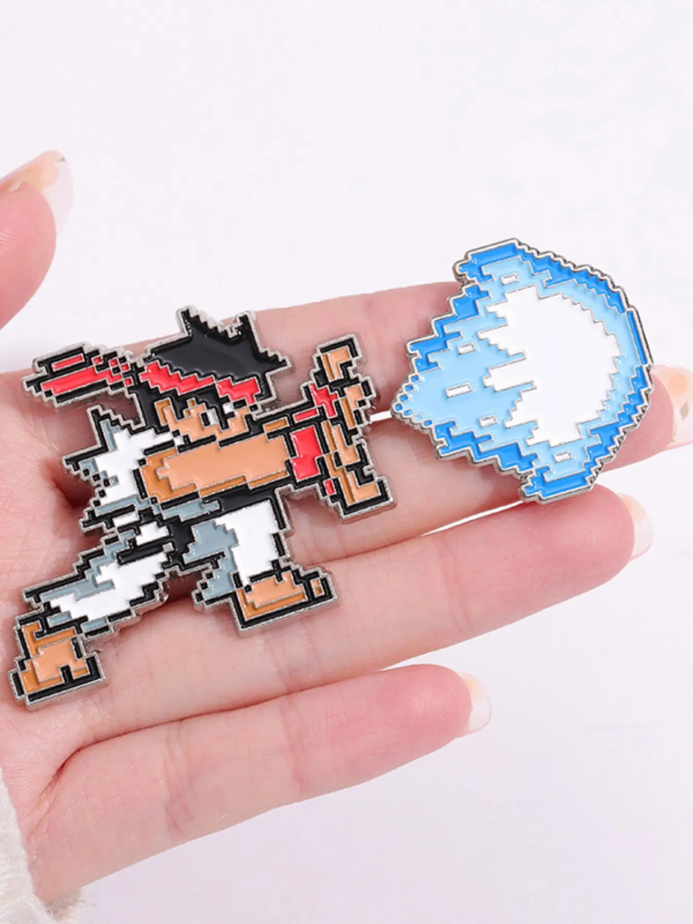 Street Fighter Pixel Art Enamel Badges Set, Classic Retro Style, Perfect Accessory for Fighting Game Fans, Fighting Game Enthusiasts & Vintage Arcade Lovers, Gaming Accessories, Gaming Collectibles, Alloy Brooch Pin, Lapel Brooch, Lapel Pins