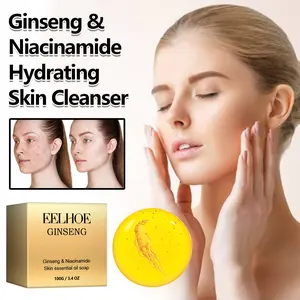 EELHOE ginseng essential oil soap repairs the skin barrier, lightens acne, moisturizes and nourishes the skin. Cleansing soap Skincare Facial Cleanser