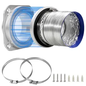 Magnetic Dryer Vent Coupling DV180, Including a 3.3ft 4" Duct and two Clamps