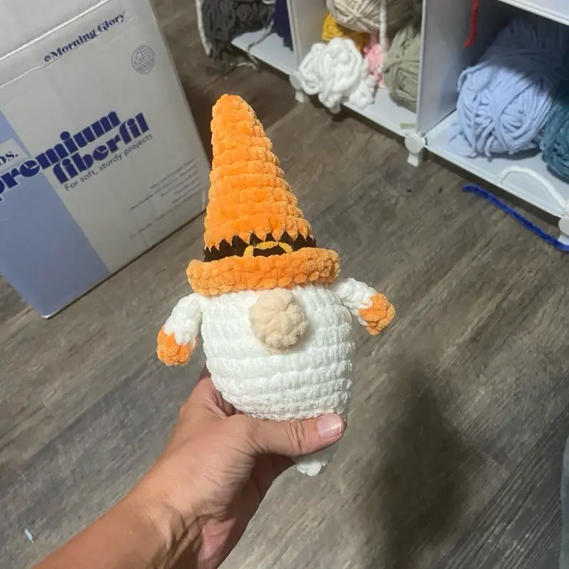 Crocheted Halloween Gnome Plushie