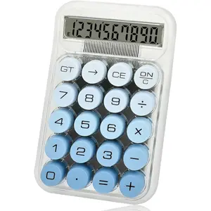Cute Mechanical  Desktop Calculator, 10 Digits with Big Buttons and LCD Display,  , Blue