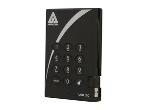 APRICORN 500GB Aegis Padlock External Hard Drive with 256-bit AES Encryption USB 3.0 Model A25-3PL256-500 Black