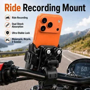 Lamicall Motorcycle Phone Mount Accessory – Dual Anti-Vibration Shock Absorber, Full Protection, 360° Secure Holder for iPhone 17 Pro/16/15/14/13 & All 4.7-6.7” Phones, Accessories