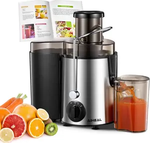 Aiheal Juicer Machine with 3-Speed Centrifugal Juicer, 3 Inch Wide Mouth Feed Chute, Cleaning Brush, and Recipe BPA-Free