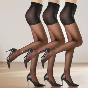 3 Pairs Women's Sheer Tights, High Waist Control Top Pantyhose Hosiery,Lightweight, Comfortable, Perfect Fit with Reinforced Toes