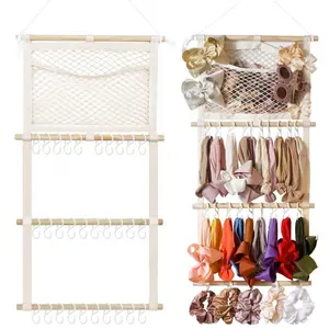 Headband Holder Hair Bows Organizer for Girls Large Capacity Bow Holder Hair Accessories Wall Hanging Organizer for Girl Room Decor (White)