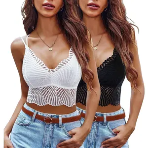 Dealsforyoudays - Avidlove Lace Bralette for Women V Neck Camisoles Racerback Adjustable Strap Crop Top