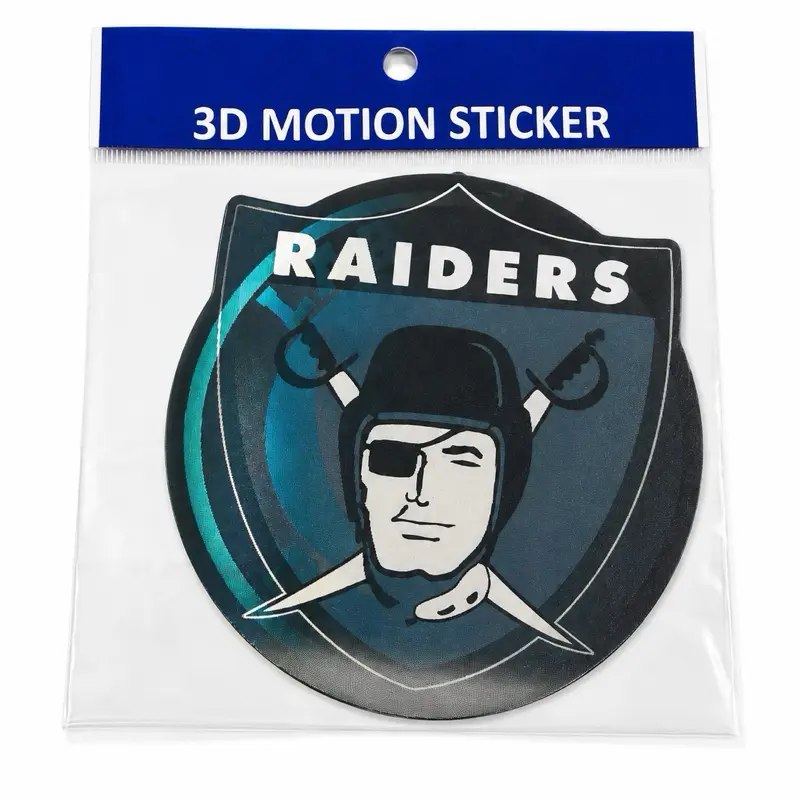 Raiders Football 3D Motion Sticker – Lenticular Fan Design