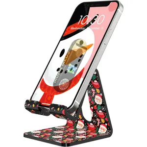 Muhha Medes Dual Folding Cell Phone Stand, Fully Adjustable Foldable Desktop Phone Holder Cradle Dock - Anti-Slip Base, Convenient Charging Port, Fits All Smartphones For Apple Iphone 17 16 15 Samsung for Desktop & Bed Use, Smartphone