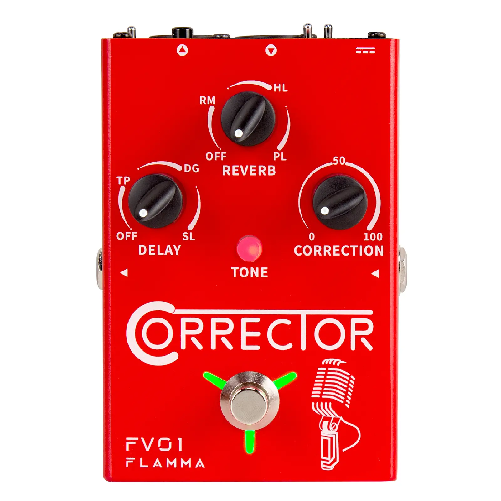 FLAMMA FV01 Vocal Effects Processor - Pitch Correction Voice Pedal Stompbox with Mic Input for Direct Vocal Connection, Microphone Amplifier, Delay, Reverb, 12 Months Support, General Accessories for Singers’ Live Singing