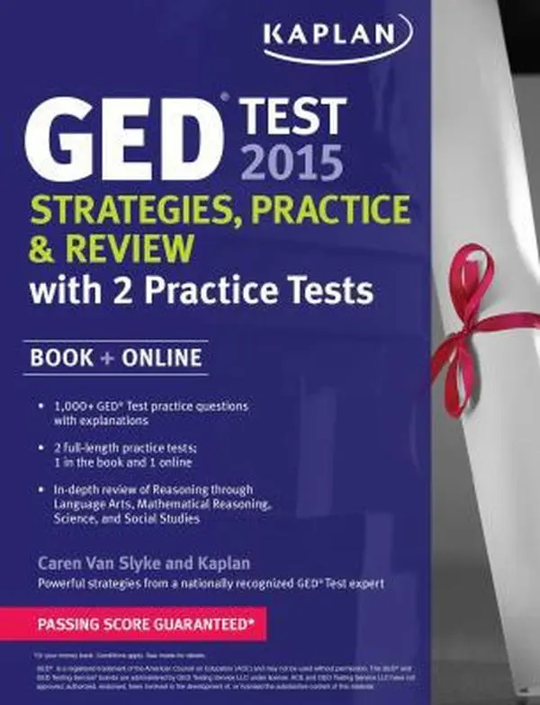 USED-Kaplan GED Test 2015 Strategies, Practice, and Review with 2 Practice Tests: Book + Online (Kaplan Test Prep) by Caren Van Slyke (Paperback)