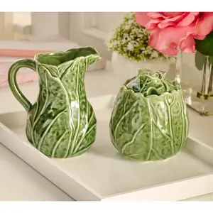 Cozy Cottage by Liz Marie Cabbage Sugar Bowl and Creamer Set