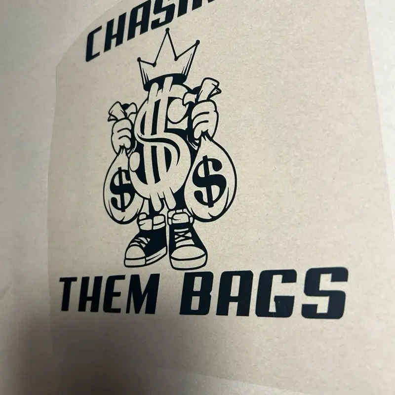 "Chasing Them Bags" Vehicle Decal, Durable Material Sticker for Trucks, Squatted Truck Decal, Vehicle Decoration & Rapper Support Accessory