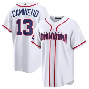 2026 Dominican Republic Junior Caminero #13 Baseball Jersey - World Baseball Classic WBC White Team Jersey