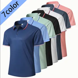 7-color women’s short-sleeve polo: color-blocked collar, comfy fabric, 7 hues for versatile daily/casual looks.