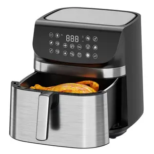 The Air Fryer Has A Large Capacity Of 9QT Stainless Steel Touch Screen With Digital Control For Fast Air Circulation, Which Can Accommodate 3-4 People For Dining And Can Accommodate A Whole Chicken