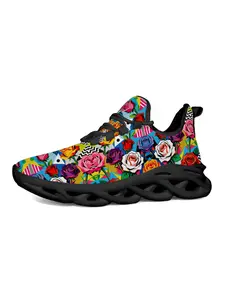 Fashion Floral Sneakers Exclusive Recommendation, Unique Print Fashion, Artistic Graffiti Style, Classic Sole, Comfortable Breathable