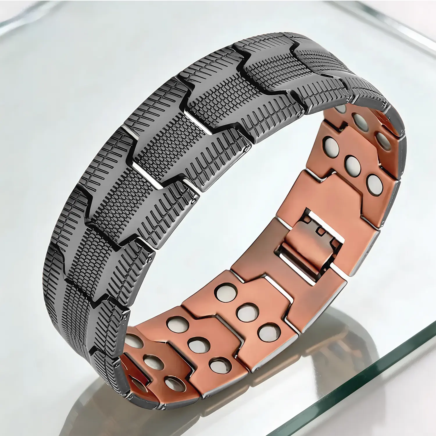 Men's 99.99% Pure Copper Magnetic Bracelet - 3X Strength, Suitable for Daily Wear, Fashion Accessory, Costume Jewelry Bangle tiktokshopbacktoschool